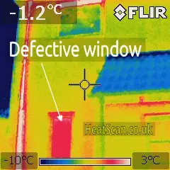 Thermal photo of house exterior, showing heat losses
